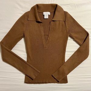 House of Harlow 1960 Brown Rib Knit Sweater XS